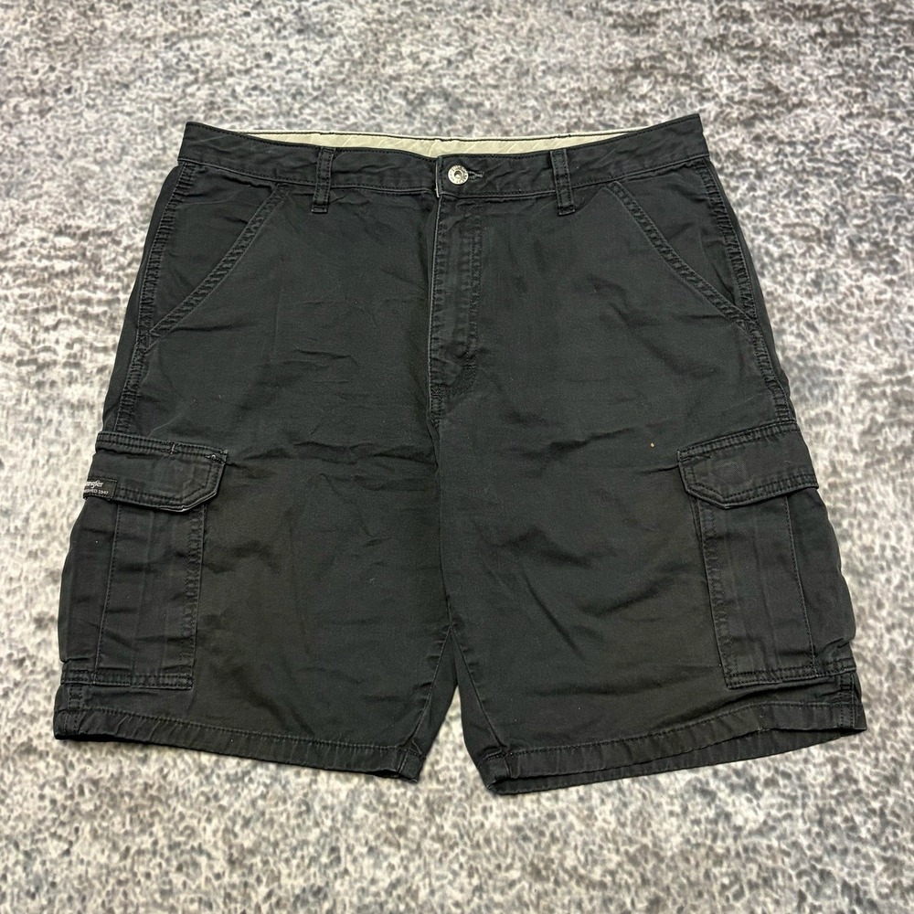 Wrangler Cargo Shorts Mens‎ 34 Black Outdoors Hiking Utility Skater Y2K